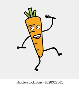Carrot Illustration For Children's T-shirts, Books, Or Flash Cards. Simple Vector