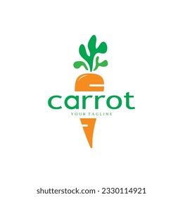 Carrot Illustration Creative Design Carrot Agricultural Product Logo Icon, Carrot Processing, Farmers Market, Vector