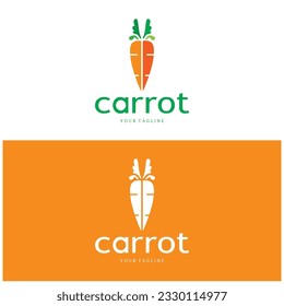 Carrot Illustration Creative Design Carrot Agricultural Product Logo Icon, Carrot Processing, Farmers Market, Vector