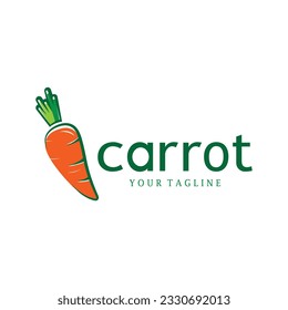 Carrot Illustration Creative Design Carrot Agricultural Product Logo Icon, Carrot Processing,vegan food, Farmers Market,Vector