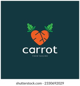 Carrot Illustration Creative Design Carrot Agricultural Product Logo Icon, Carrot Processing,vegan food, Farmers Market,Vector