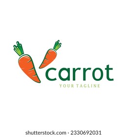 Carrot Illustration Creative Design Carrot Agricultural Product Logo Icon, Carrot Processing,vegan food, Farmers Market,Vector