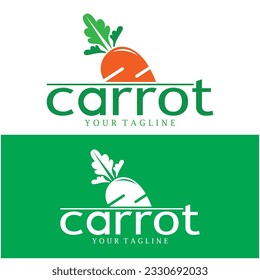 Carrot Illustration Creative Design Carrot Agricultural Product Logo Icon, Carrot Processing,vegan food, Farmers Market,Vector