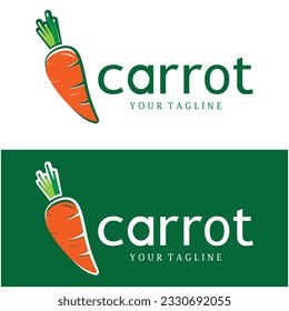 Carrot Illustration Creative Design Carrot Agricultural Product Logo Icon, Carrot Processing,vegan food, Farmers Market,Vector