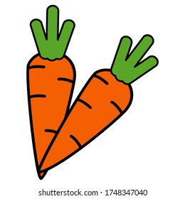 
carrot illustration in a flat style. the theme of vegetables and healthy food. carrot