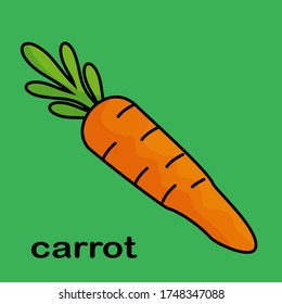 
ilustración de zanahoria en un estilo plano. el tema de las verduras y la alimentación sana. zanahoria