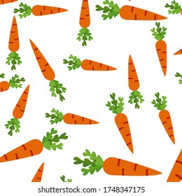 
carrot illustration in a flat style. the theme of vegetables and healthy food. carrot