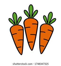 
carrot illustration in a flat style. the theme of vegetables and healthy food. carrot. vector ,Vector illustration