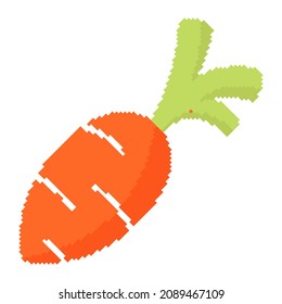 carrot illustration with pixel theme on white background