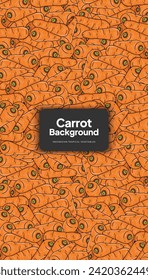 Carrot illustration, tropical vegetable background design template