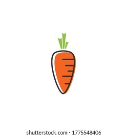 plantilla vectorial del logotipo de ilustración de zanahoria
