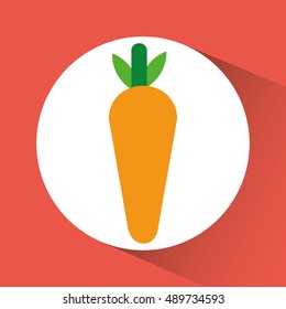 Carrot inside circle icon. Organic and healthy food theme. Colorful design. Vector illustration
