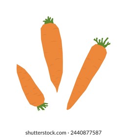 Carrot isolate icon. Minimalistic style, primitive cut geometric pattern vector.