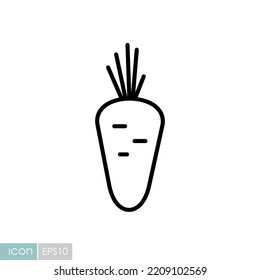 Carrot isolated design vector icon. Vegetable sign. Graph symbol for food and drinks web site, apps design, mobile apps and print media, logo, UI