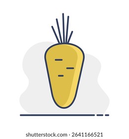 Carrot isolated design vector icon. Vegetable sign. Graph symbol for food and drinks web site, apps design, mobile apps and print media, logo, UI
