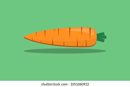 carrot isolated in flat icon design on green color background