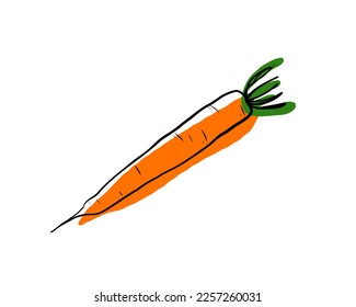 
Karotte einzeln auf weißem Hintergrund. Doodle-Vektorgrafik
