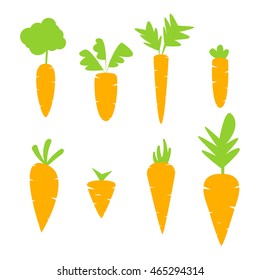 carrot isolated on white background vector set