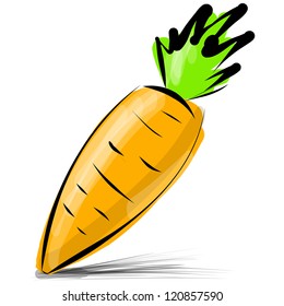 Carrot isolated on white. Sketch vector illustration