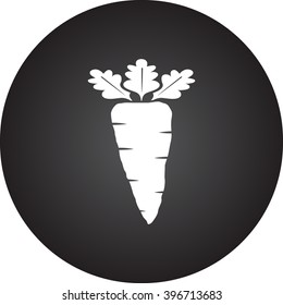 Carrot isolated simple icon on round background