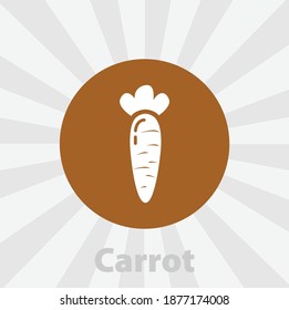 icono del vector aislado de zanahoria. elemento de diseño de vegetales