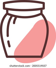 Carrot jam jar, illustration, vector on a white background.