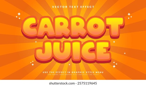 Carrot Juice editable text effect suitable for food and drink style