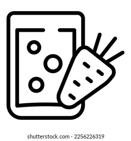 Carrot juice glass icon outline vector. Fresh drink. Summer organic