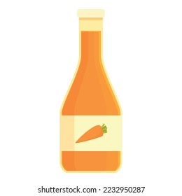 Carrot juice icon cartoon vector. Bottle splash. Menu diet