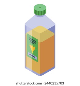 Carrot juice plastic bottle icon isometric vector. Food glass. Organic drink