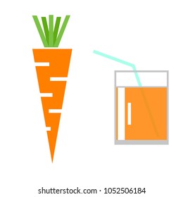 Carrot. Carrot juice. Vector.