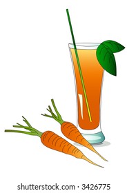 Carrot juice, vector