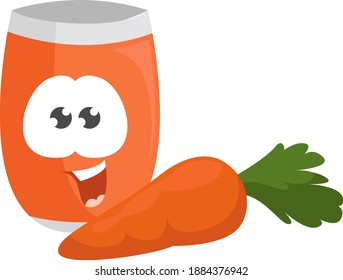Carrot juice,illustration,vector on white background