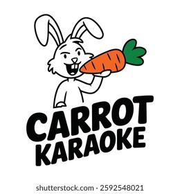 Carrot Karaoke Rabbit Singing with a Carrot T Shirt Design