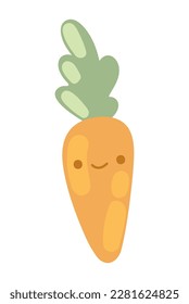 carrot kawaii vegetable icon isolated