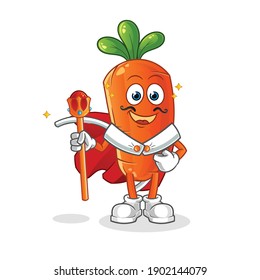carrot king vector. cartoon character