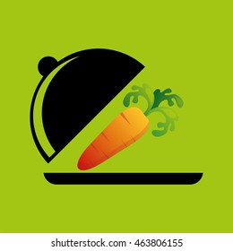 carrot with knife and work, vector illustration