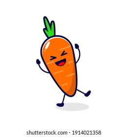 Carrot Laugh Cute Character Illustration