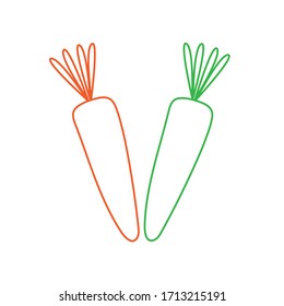 zanahoria, logotipo de ilustración de hoja vectorial
