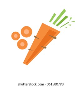 Carrot with a leaf isolated on a white background