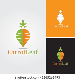 Carrot Leaf Logo Design Vector