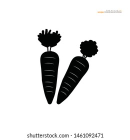 Carrot with leaf on white background.Vector illustration.

