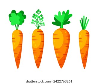 Zanahoria con permiso. Se ponen zanahorias de Pascua. Verduras, alimentos sanos o veganos. Ilustración del vector