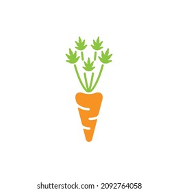 Carrot with leaves illustration vator on a white.