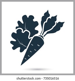 Carrot and lettuce simple icon for web and mobile design