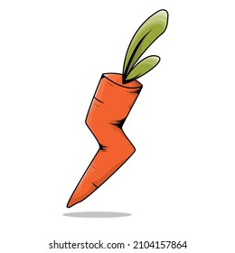 carrot lightning icon vector cute
