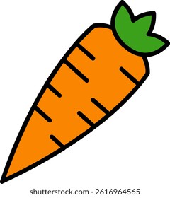 Carrot Line Filled Vector Icon Design