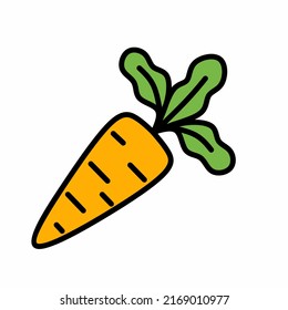 Carrot line icon in colored linear style isolated on white background. Pictogram symbol and illustration for logo. Thin black line vector.