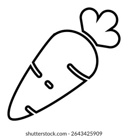 carrot line icon design. carrot thin black outline symbol vector illustration. editable stroke icon on transparent background.