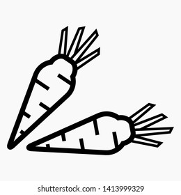 Carrot line icon isolated minimal single flat linear icon for application and info-graphic. Commercial line vector icon for websites and mobile minimalistic flat design.